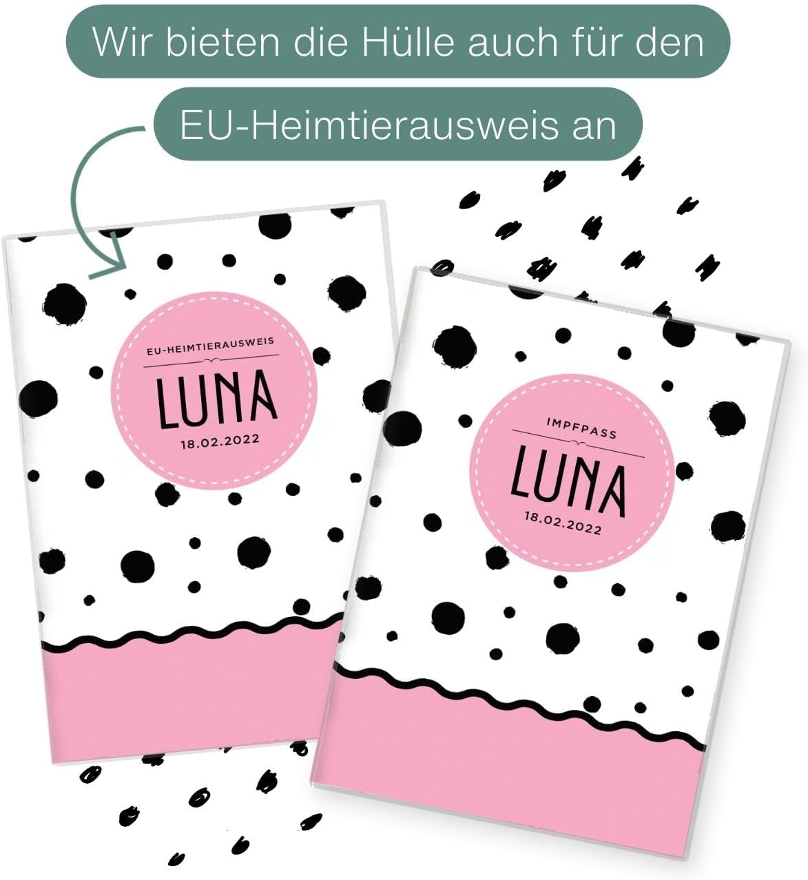 Luna Wilhelm Fell Impfpasshülle für Tiere Mit Namen