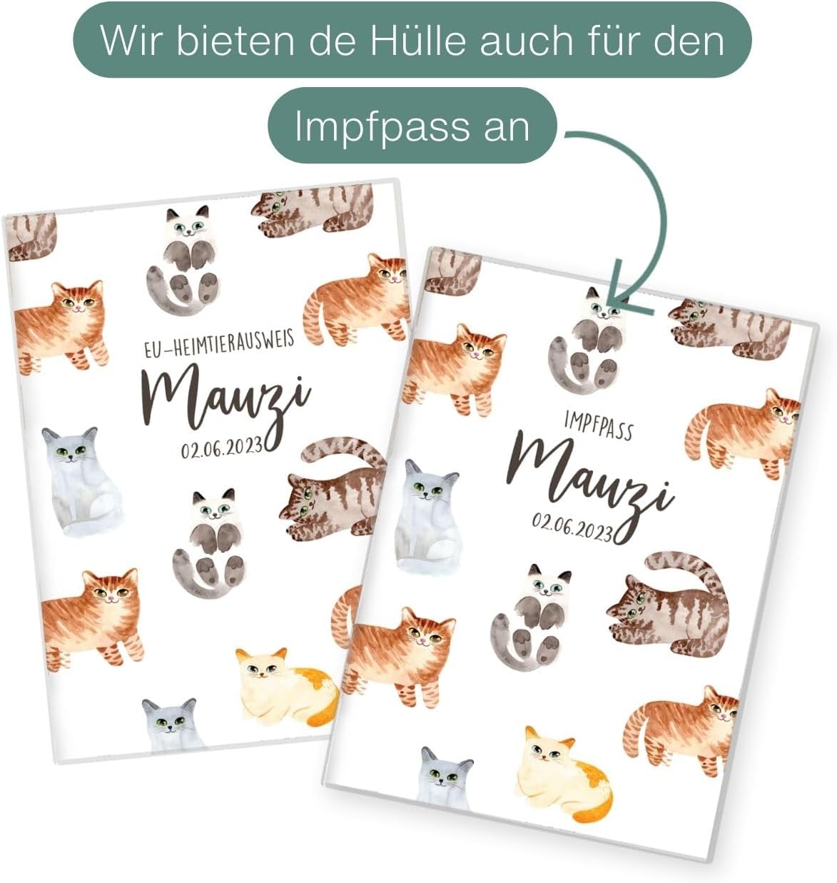Mauzi Wilhelm Fell EU-Heimtierausweis für Tiere Mit Namen
