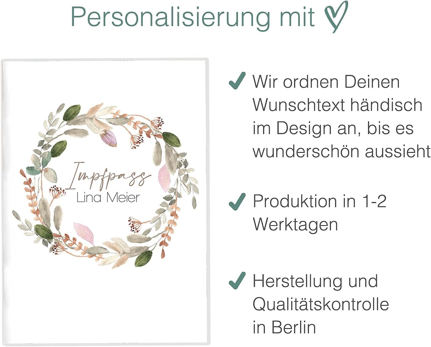 Country Breeze Personalisierbare Impfpasshülle für Erwachsene und Kinder
