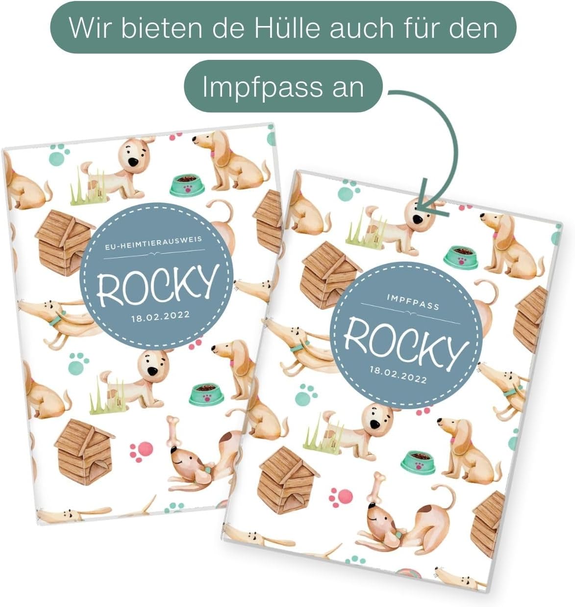 Rocky Wilhelm Fell EU-Heimtierausweis für Tiere Mit Namen