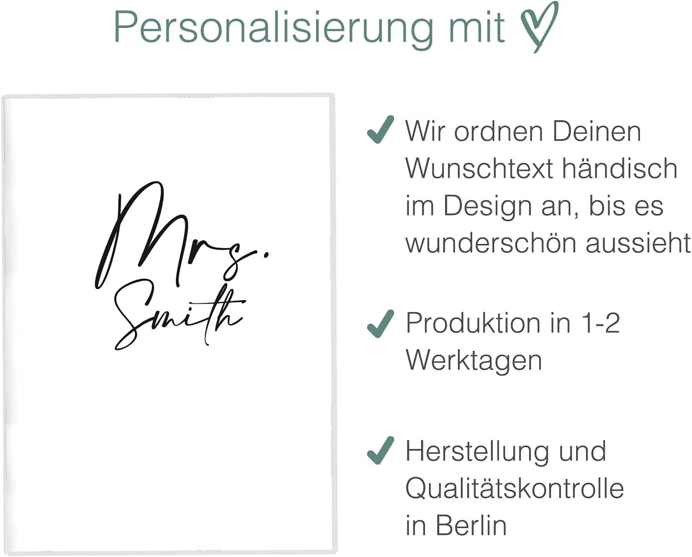 Mrs. Personalisierbare Impfpasshülle für Erwachsene und Kinder