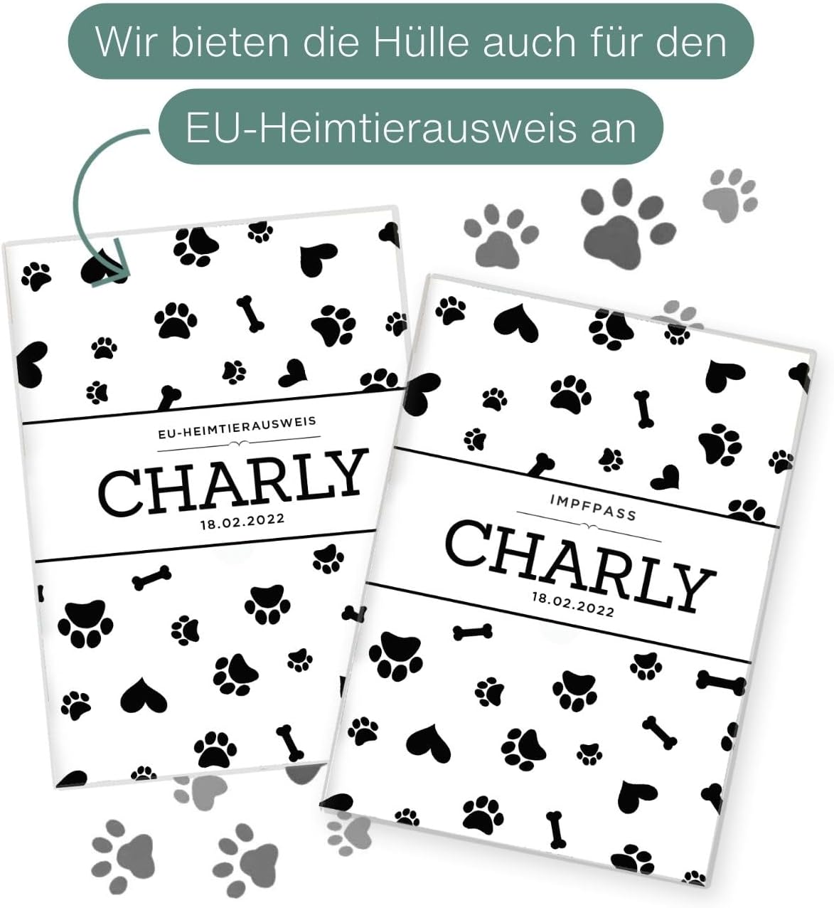 Charly Wilhelm Fell Impfpasshülle für Tiere Mit Namen