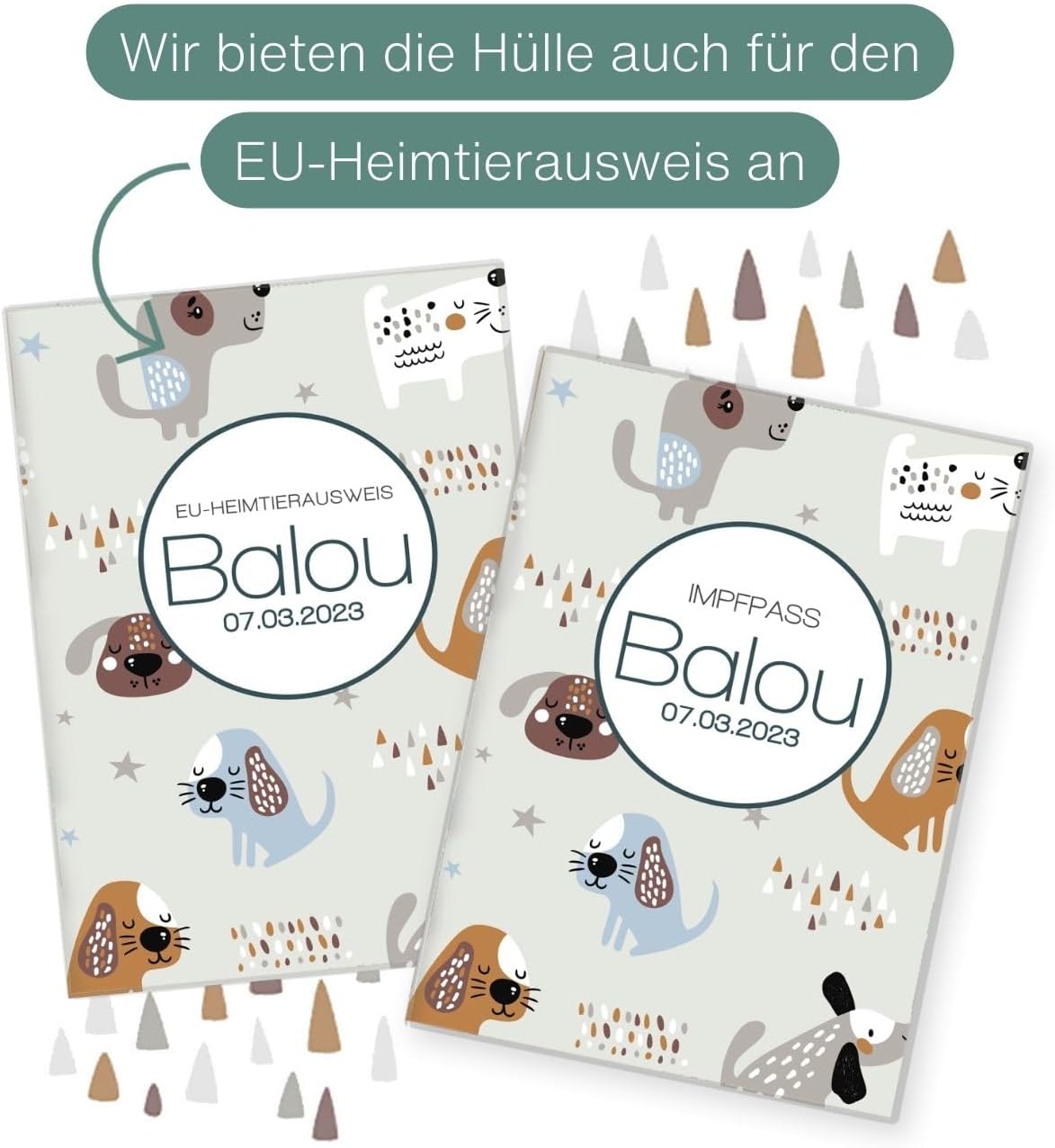 Balou Wilhelm Fell Impfpasshülle für Tiere Mit Namen