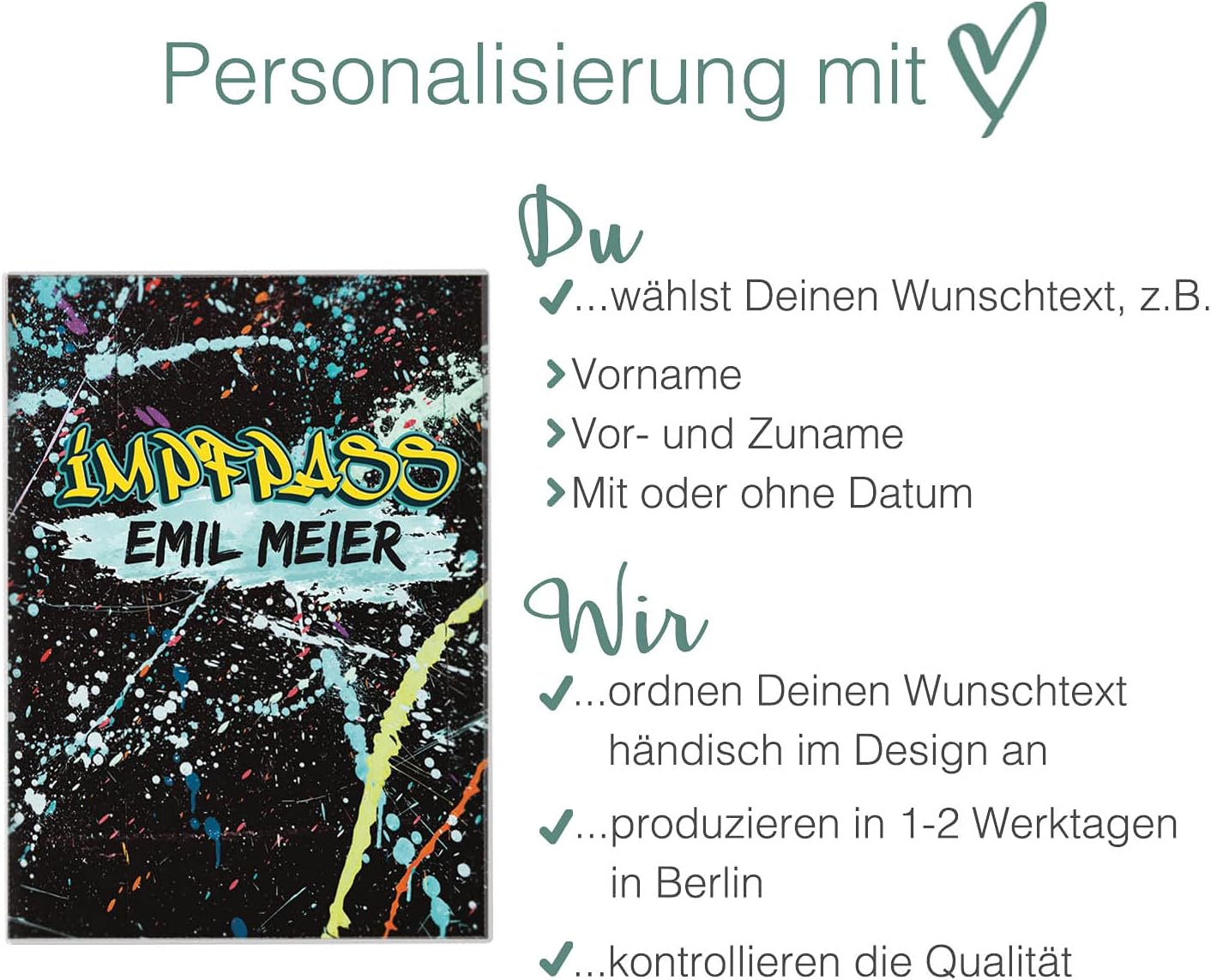 Graffiti Personalisierbare Impfpasshülle für Erwachsene und Kinder