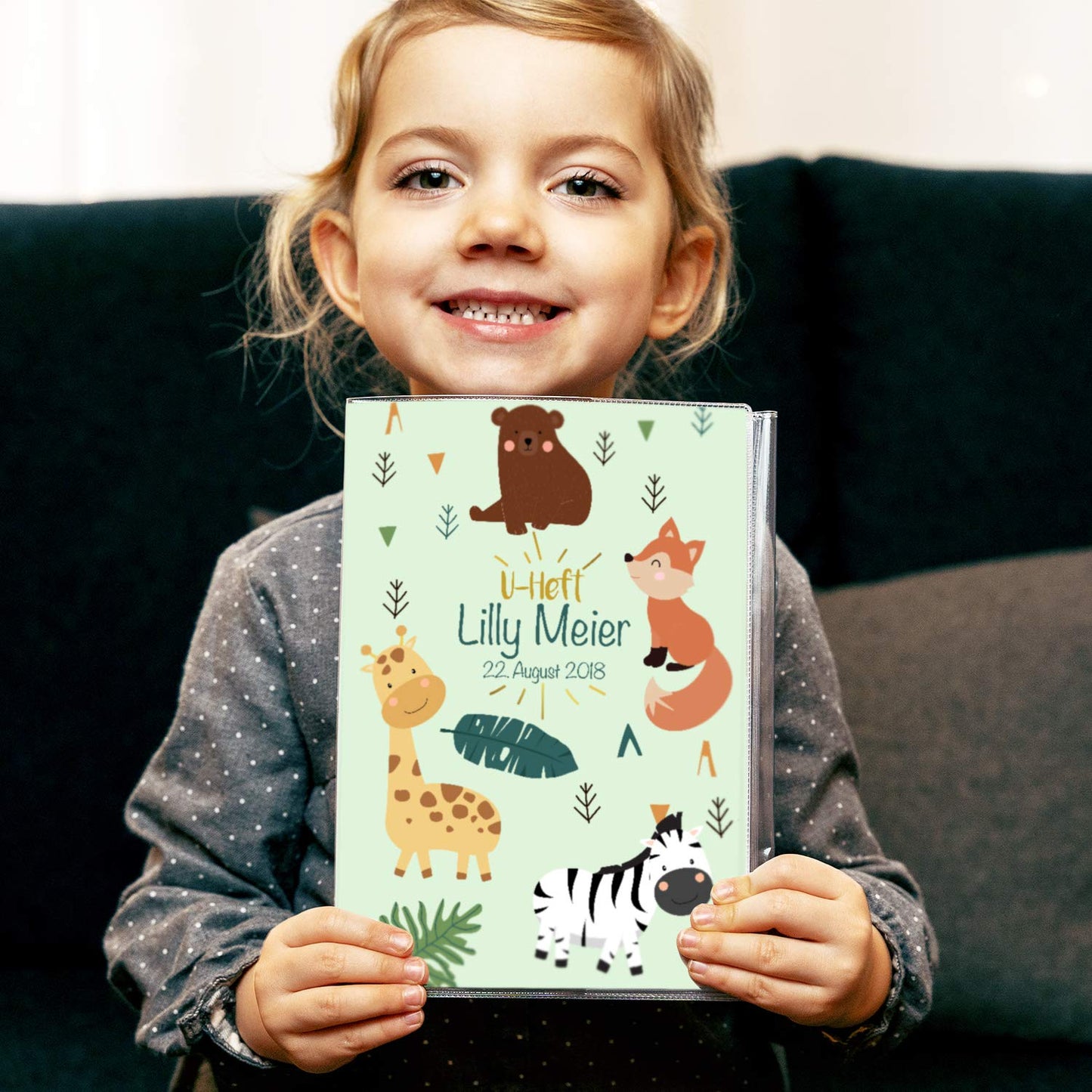 Zebra & Giraffe U-Heft und Impfpasshülle Mit Personalisierung