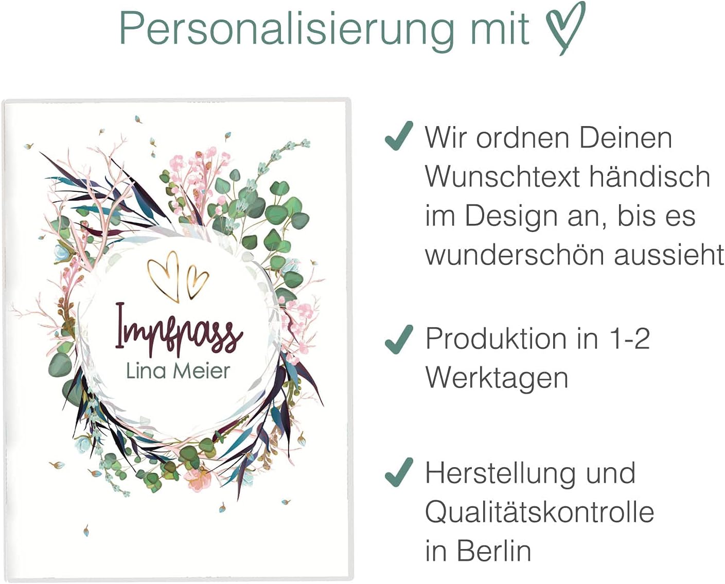 Flower Party Personalisierbare Impfpasshülle für Erwachsene und Kinder