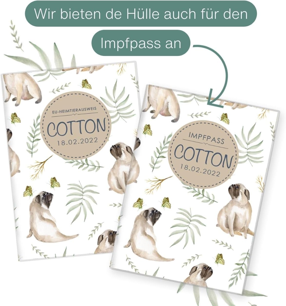 Cotton Wilhelm Fell EU-Heimtierausweis für Tiere Mit Namen
