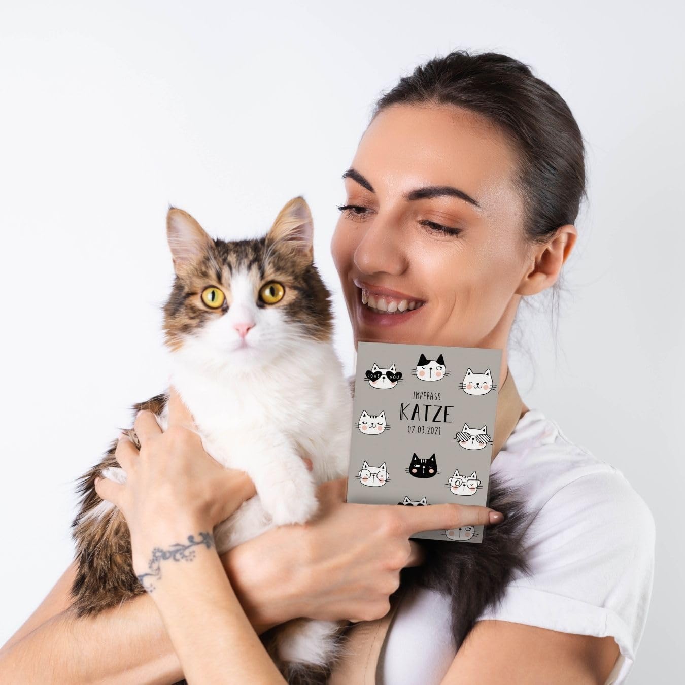 Katze Wilhelm Fell Impfpasshülle für Tiere Mit Namen