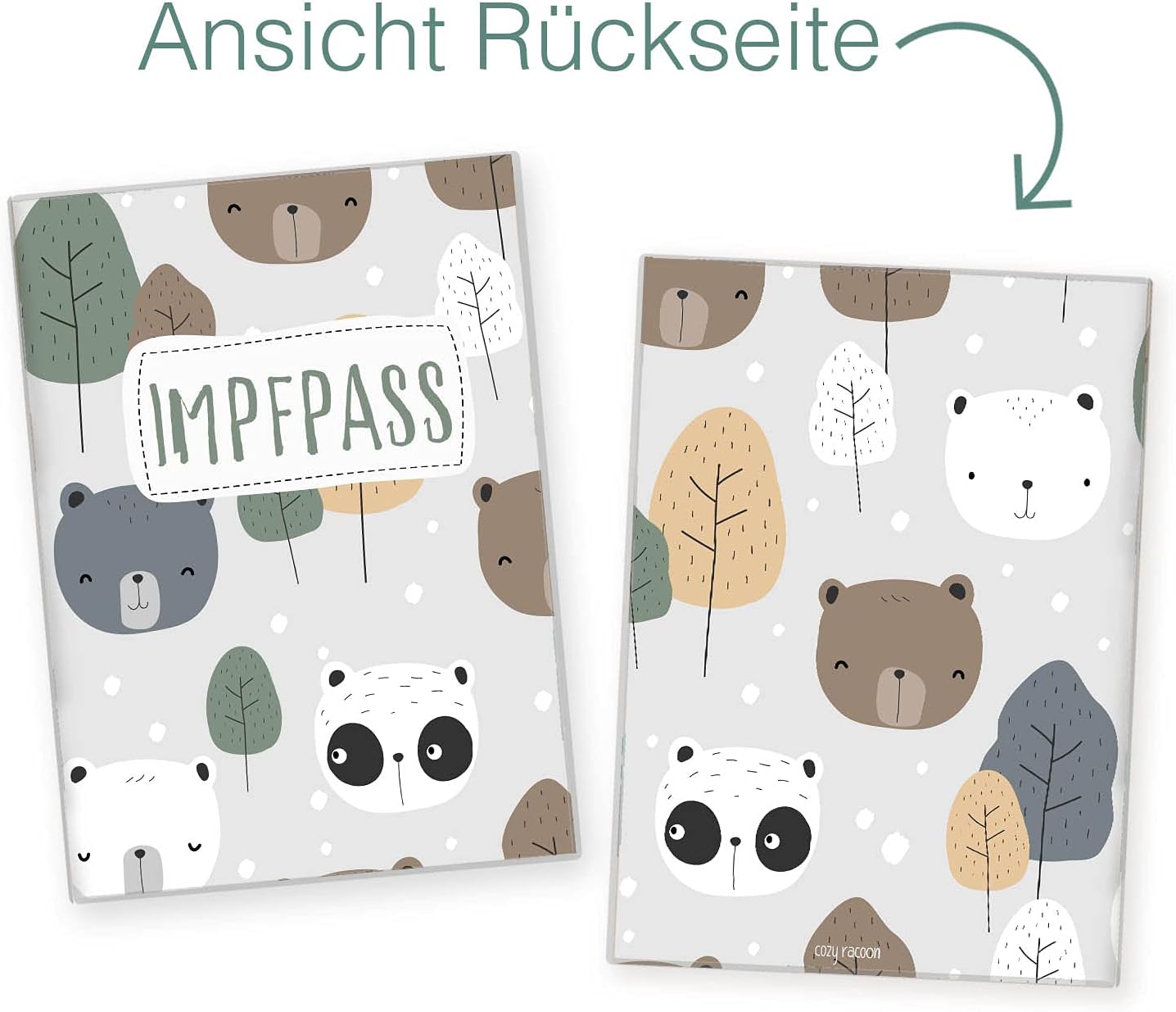 Bären Impfpasshülle für Erwachsene und Kinder