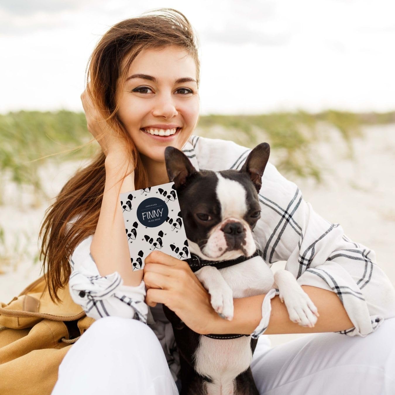 Bulldogge Wilhelm Fell Impfpasshülle für Tiere Mit Namen