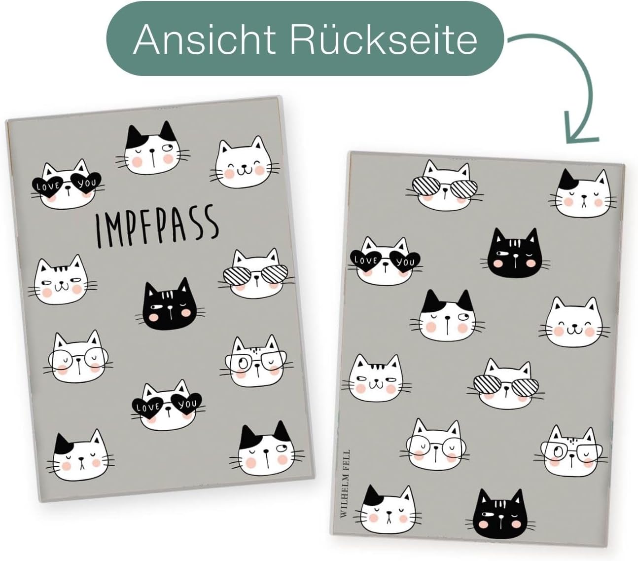 Katze Wilhelm Fell Impfpasshülle für Tiere