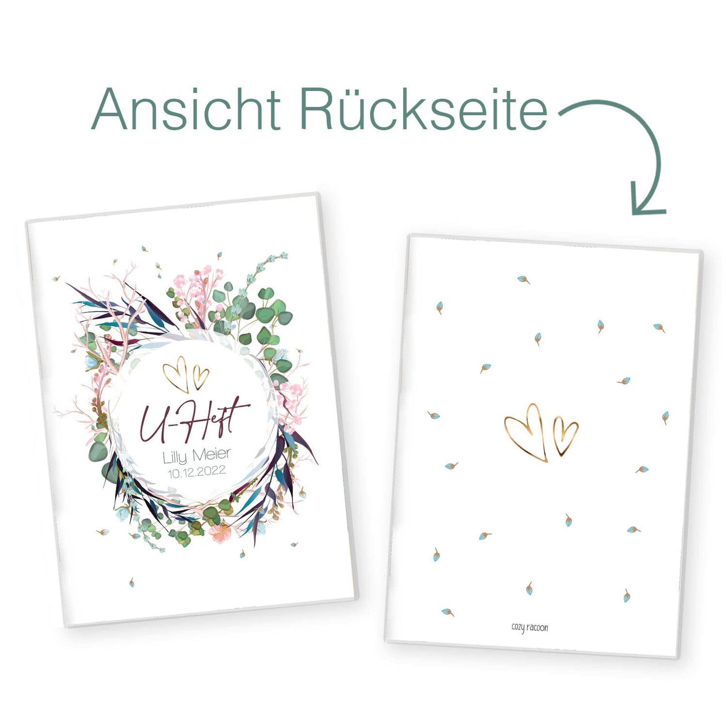 Flower Party U-Heft und Impfpasshülle Mit Personalisierung