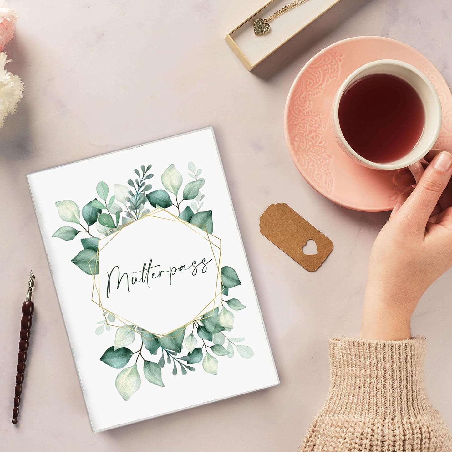 Green Leaves Mutterpasshülle Ohne Personalisierung