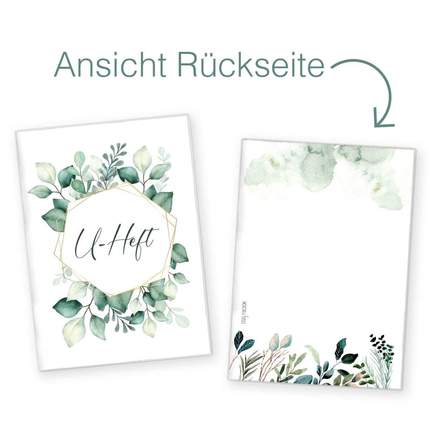 Green Flowers U-Heft und Impfpasshülle Ohne Personalisierung