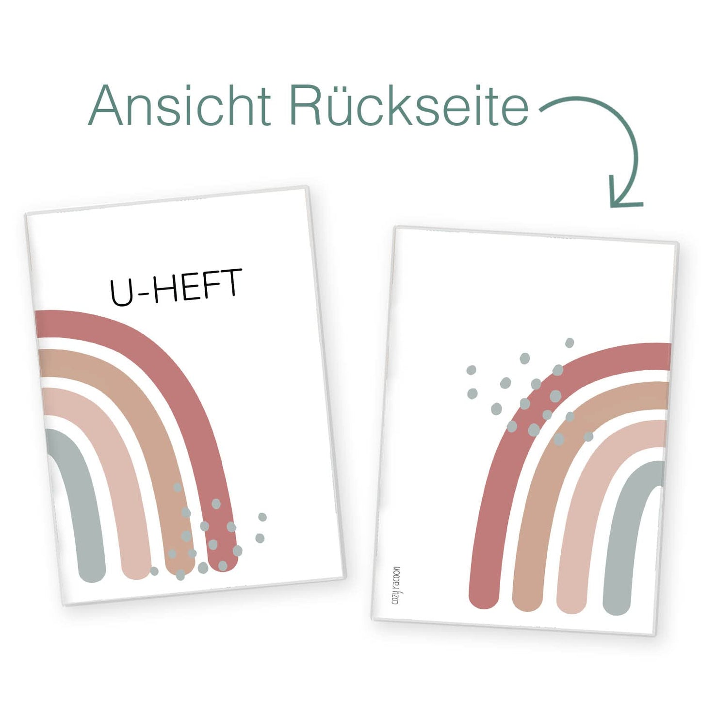 Regenbogen Altrosa U-Heft und Impfpasshülle Ohne Personalisierung