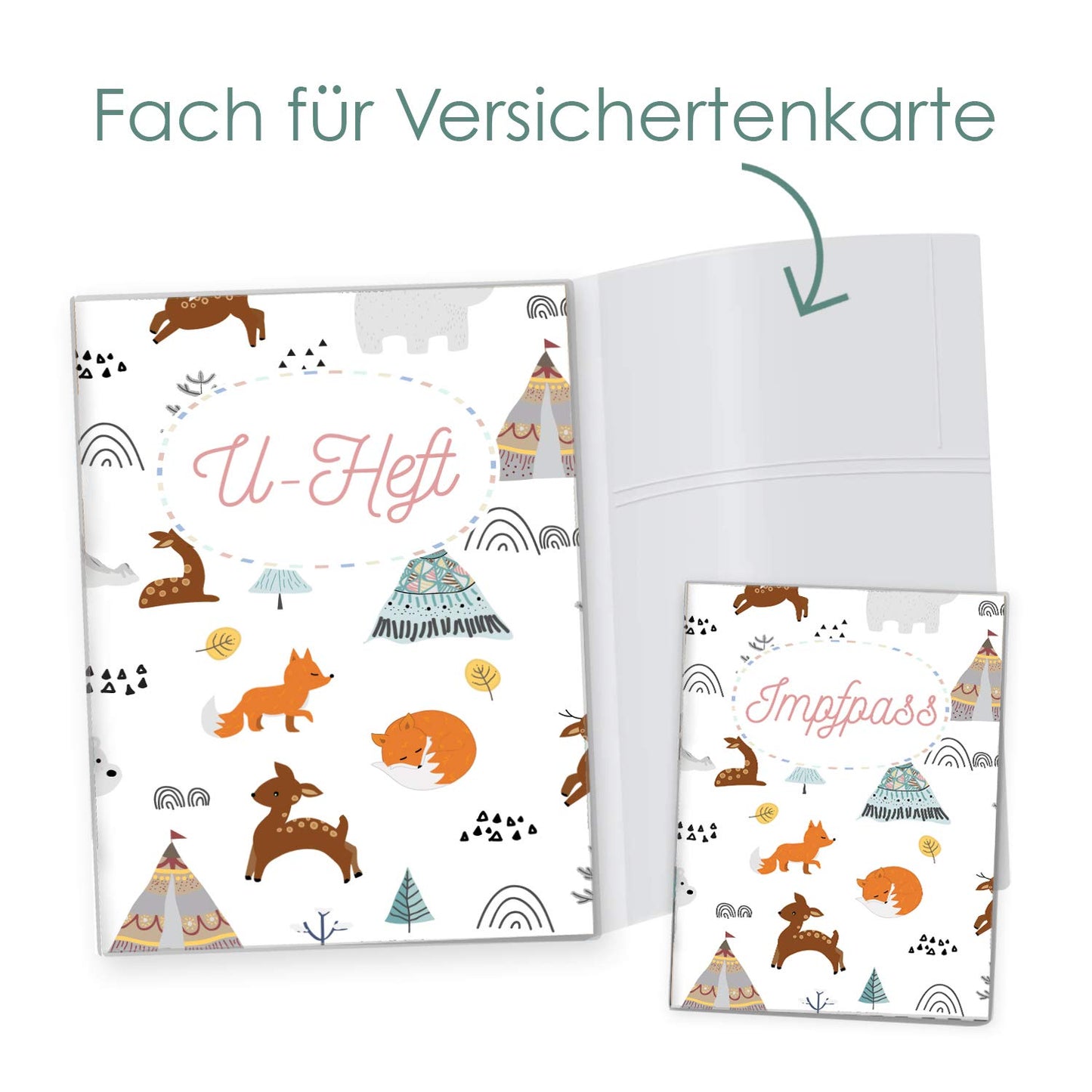 Waldtiere U-Heft und Impfpasshülle Ohne Personalisierung