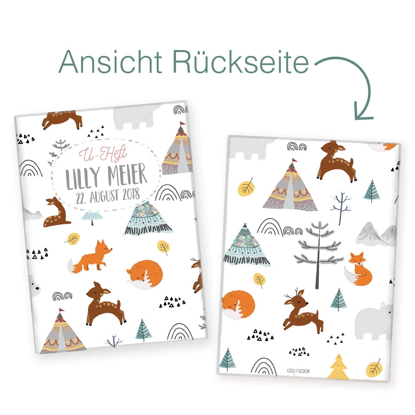 Waldtiere U-Heft und Impfpasshülle Mit Personalisierung