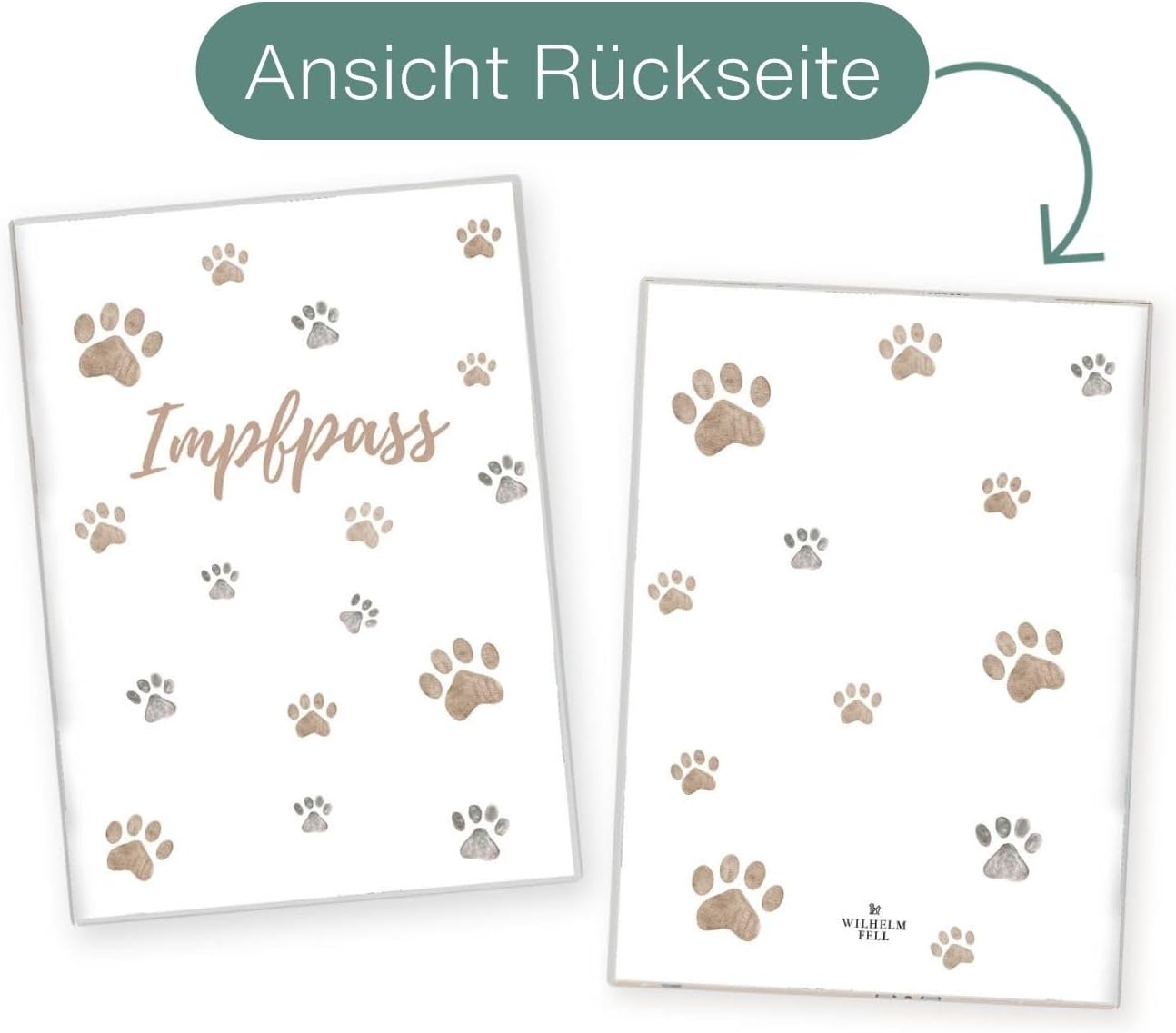 Pfote Beige Wilhelm Fell Impfpasshülle für Tiere