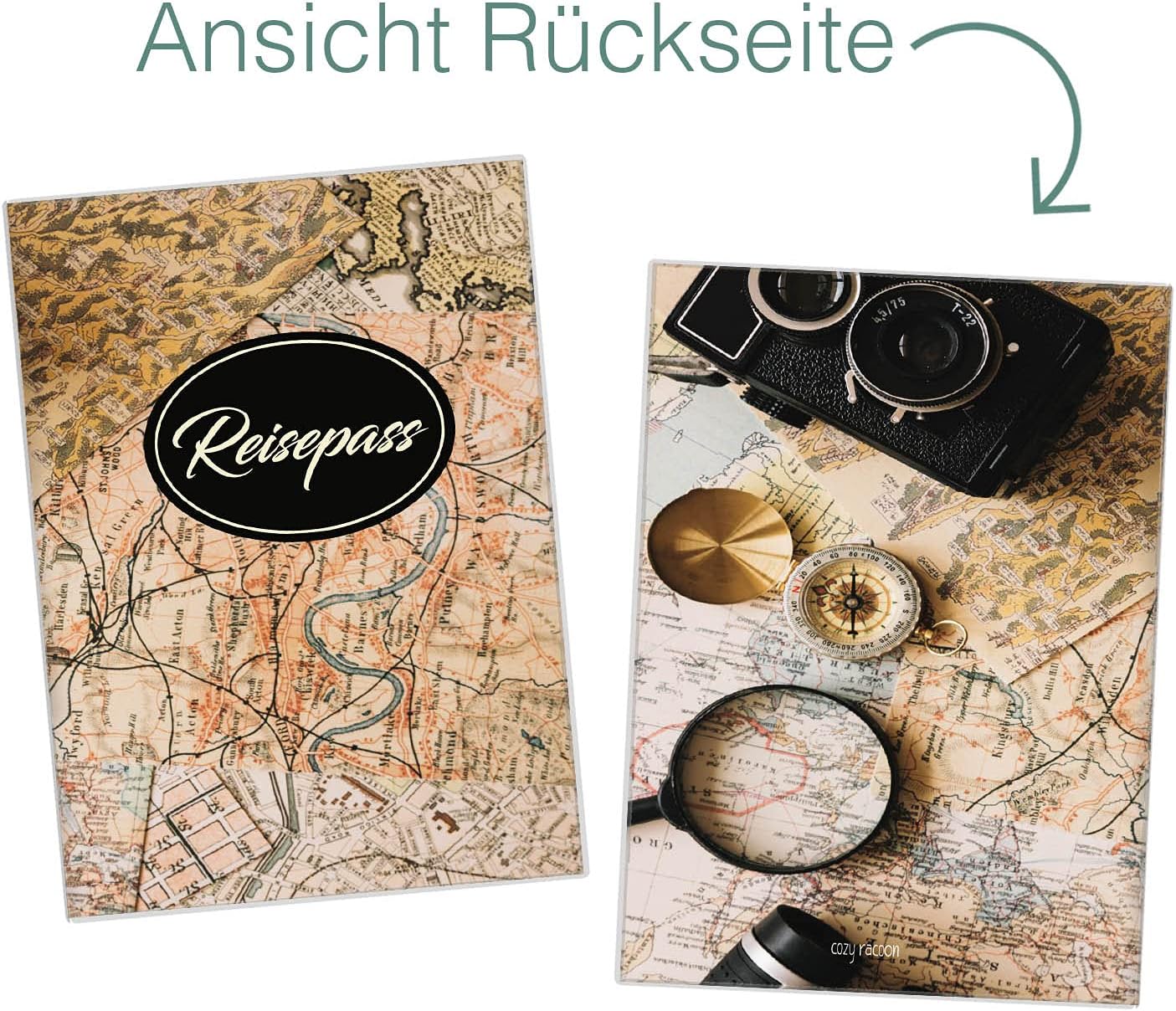 Karte Reisepasshülle für Erwachsene und Kinder