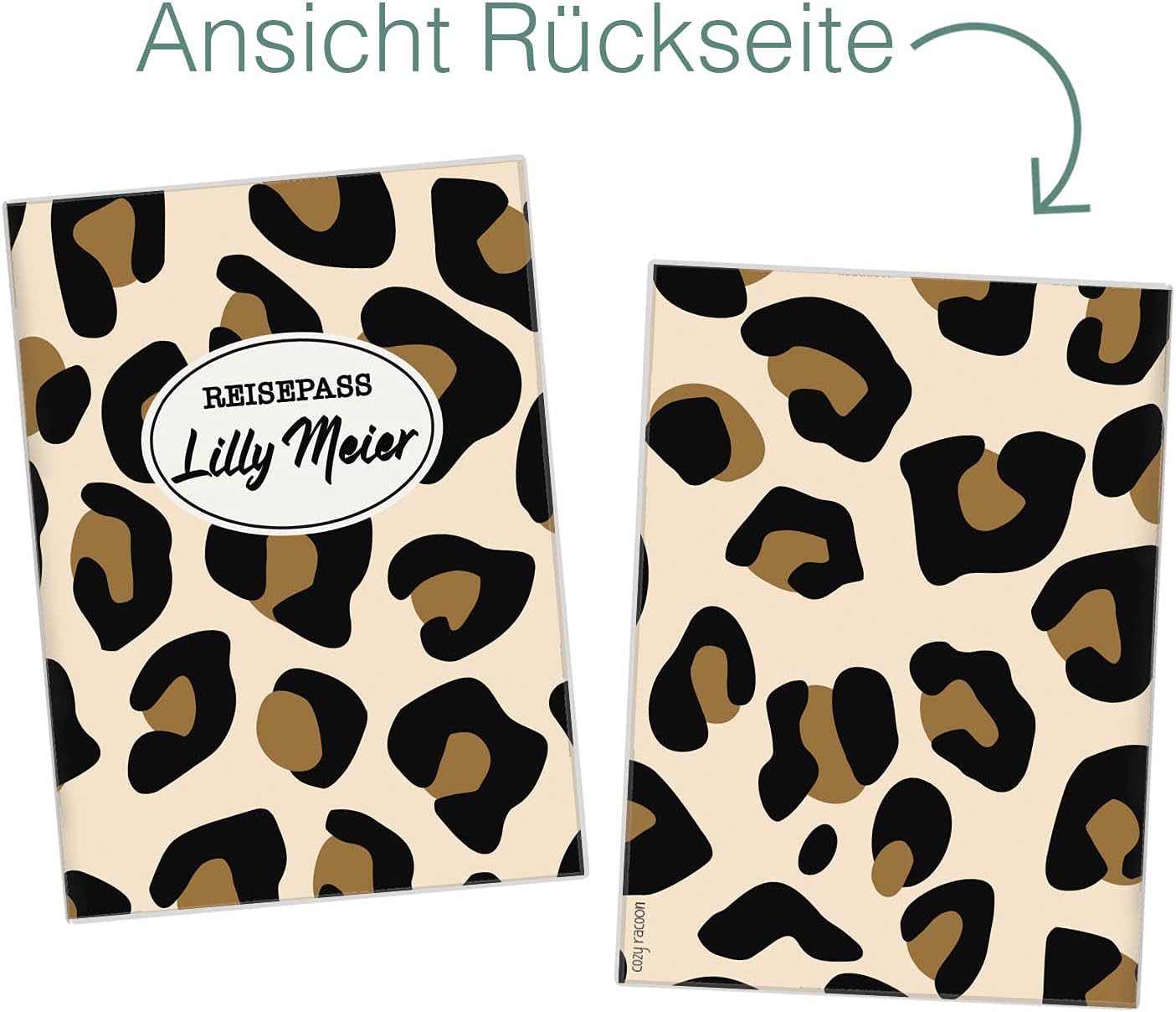 Animal Print Reisepasshülle für Erwachsene und Kinder Mit Namen