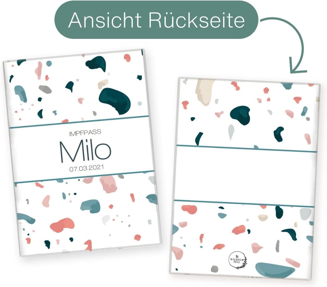 Milo Wilhelm Fell Impfpasshülle für Tiere Mit Namen