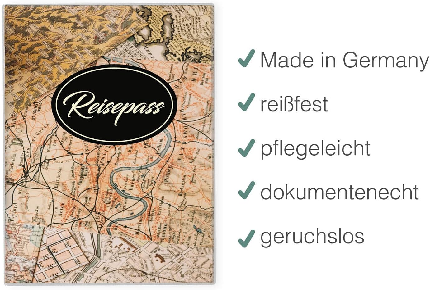 Karte Reisepasshülle für Erwachsene und Kinder