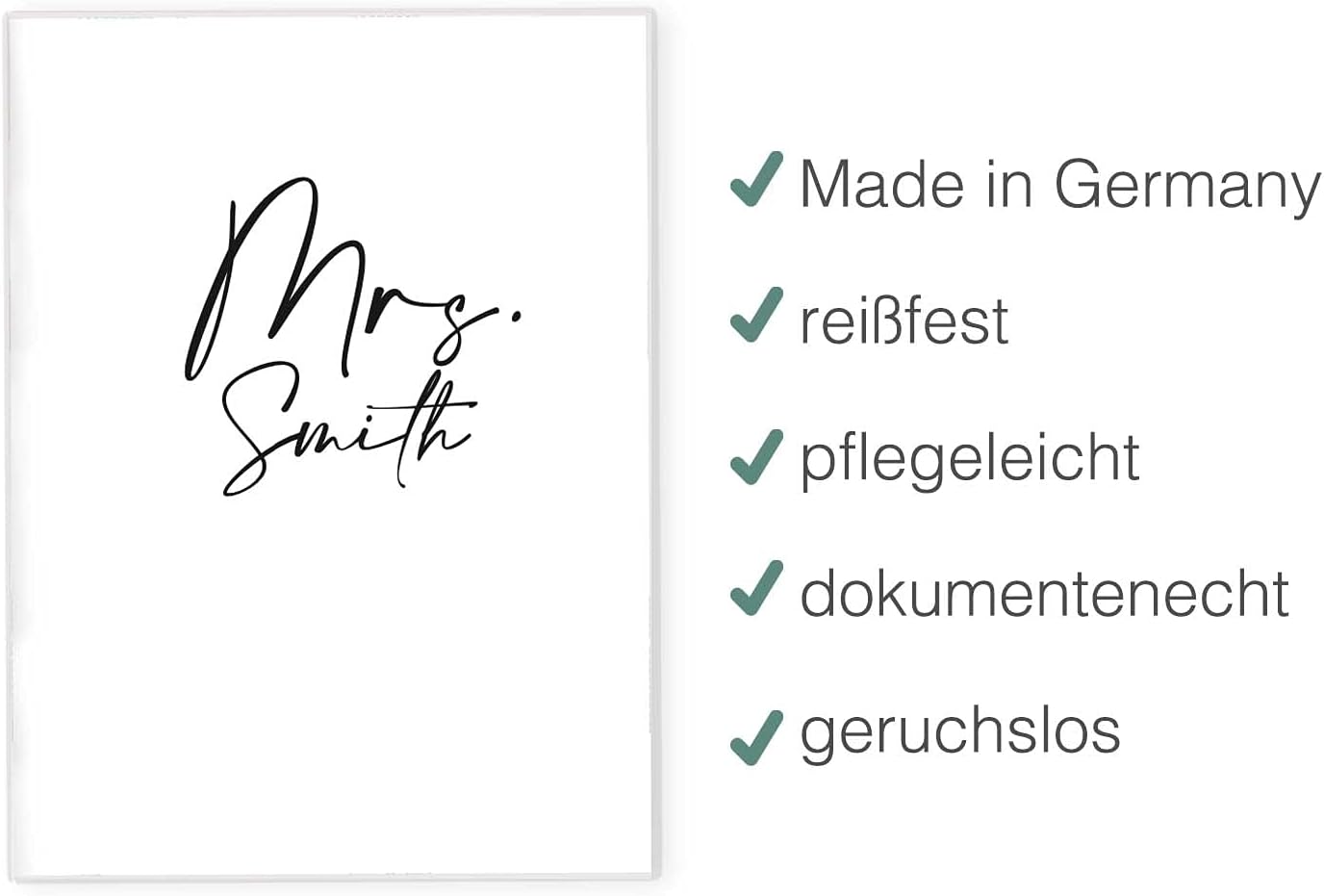 Mrs. Personalisierbare Impfpasshülle für Erwachsene und Kinder