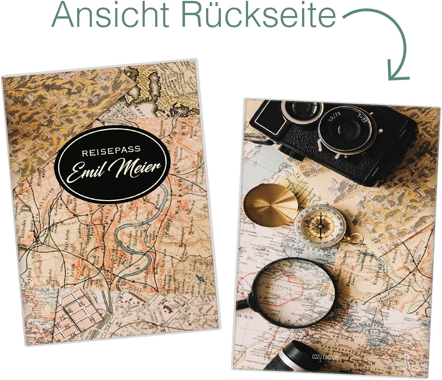 Karte Reisepasshülle für Erwachsene und Kinder Mit Namen