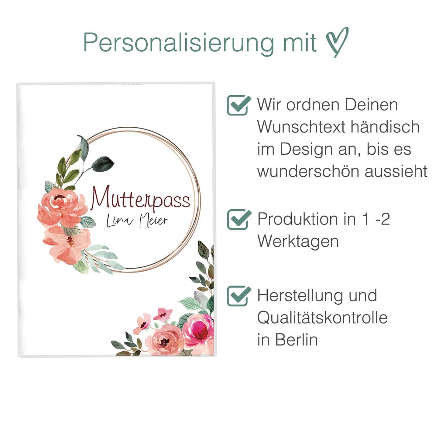 Blossom Love Mutterpasshülle Mit Personalisierung