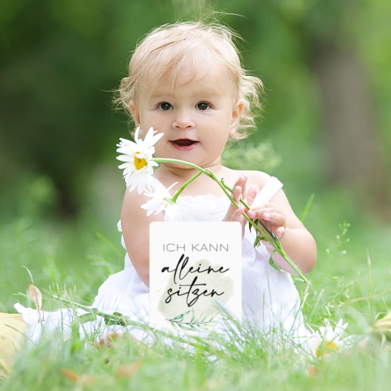 45 Baby Meilenstein-Karten im Eukalyptus Design für Jungen & Mädchen mit hochwertiger Verpackung