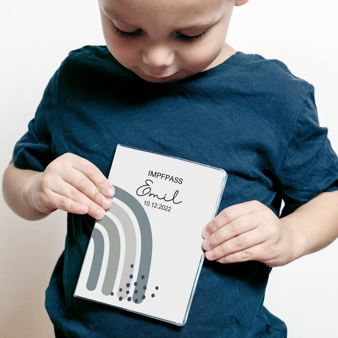 Regenbogen Jadegrün U-Heft und Impfpasshülle Mit Personalisierung