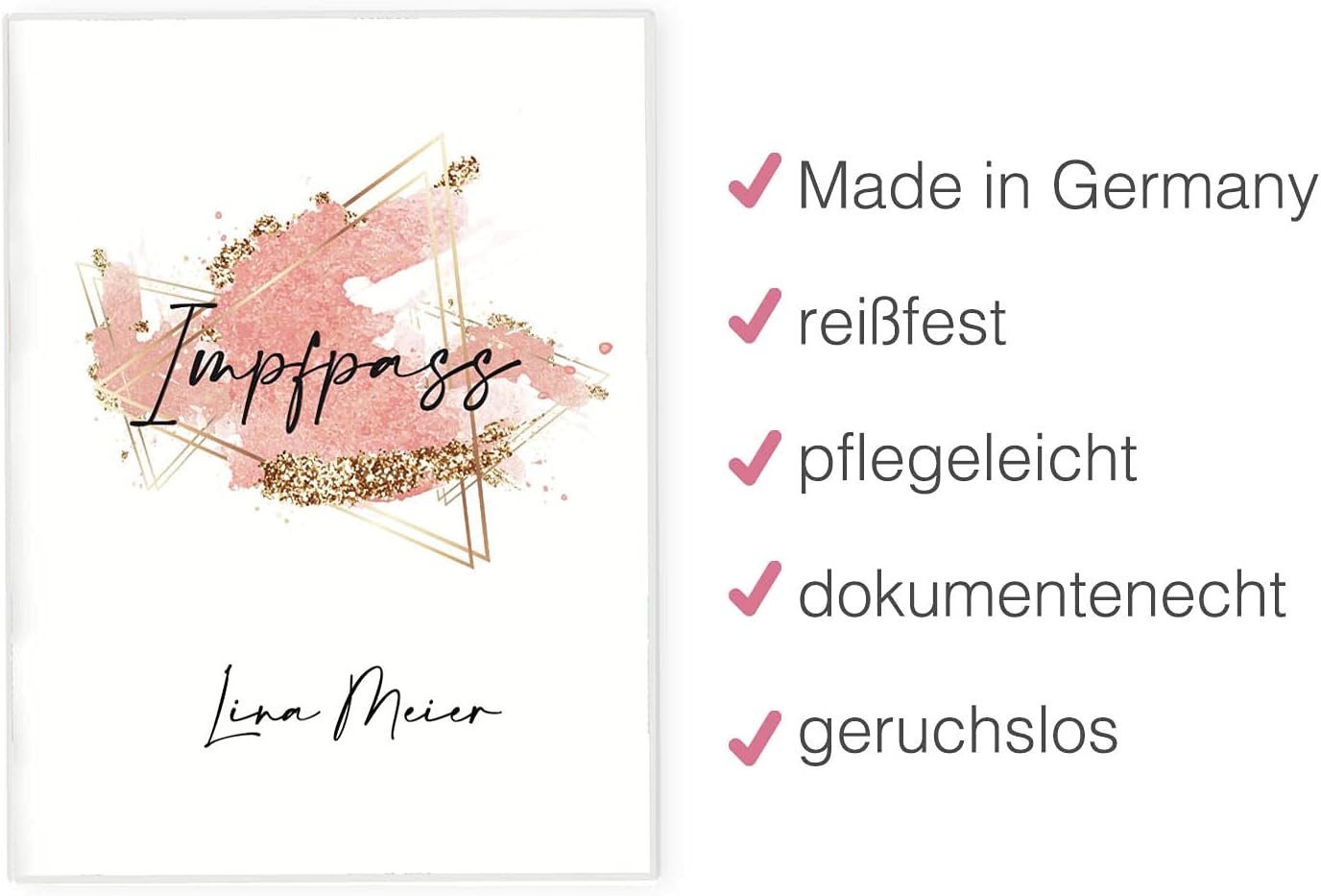 Glamour Splash Personalisierbare Impfpasshülle für Erwachsene und Kinder