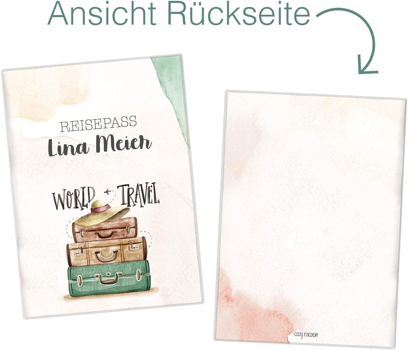 Koffer Reisepasshülle für Erwachsene und Kinder Mit Namen