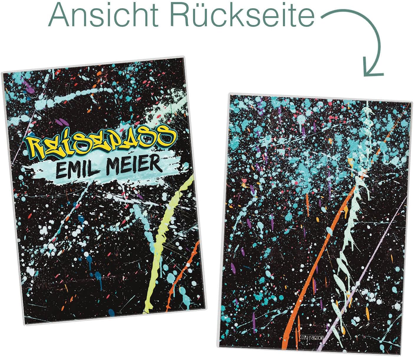 Graffiti Reisepasshülle für Erwachsene und Kinder Mit Namen