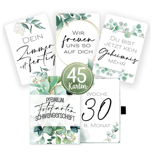 Eukalyptus 45 Meilensteinkarten für die Schwangerschaft