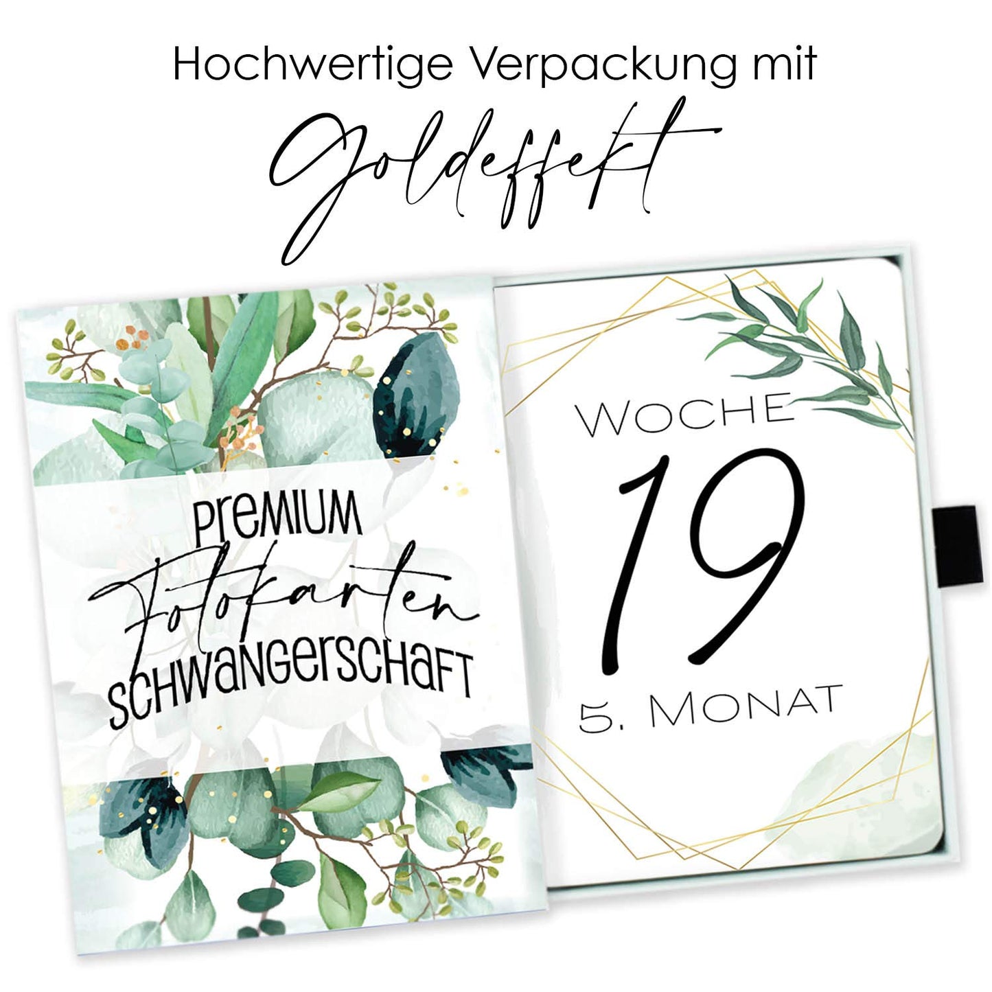 Eukalyptus 45 Meilensteinkarten für die Schwangerschaft