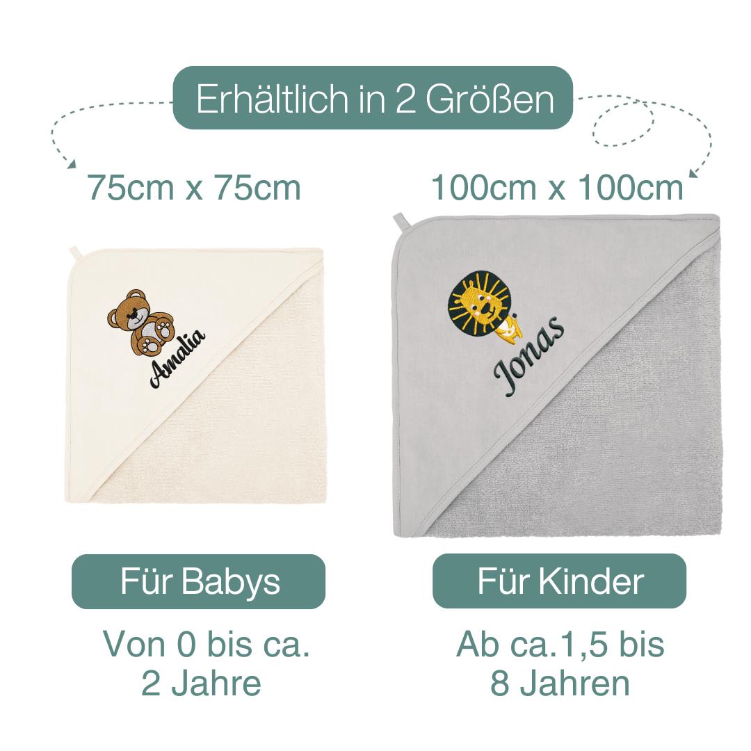 Hellblau Kinder Kapuzenhandtuch Bestickt mit Namen oder Wunschtext
