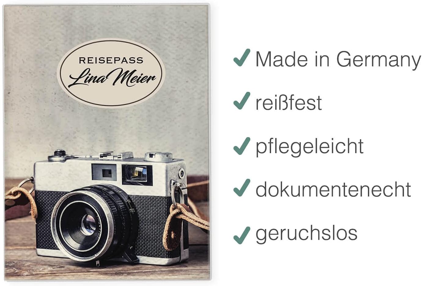 Kamera Reisepasshülle für Erwachsene und Kinder Mit Namen