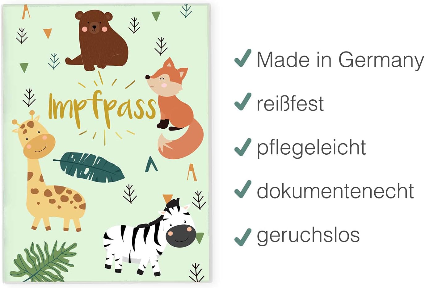 Zebra & Giraffe Impfpasshülle für Erwachsene und Kinder