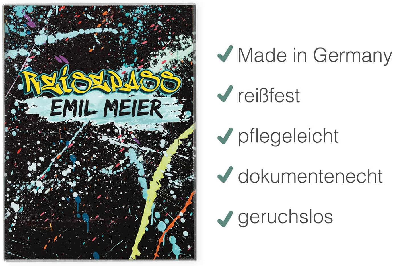 Graffiti Reisepasshülle für Erwachsene und Kinder Mit Namen