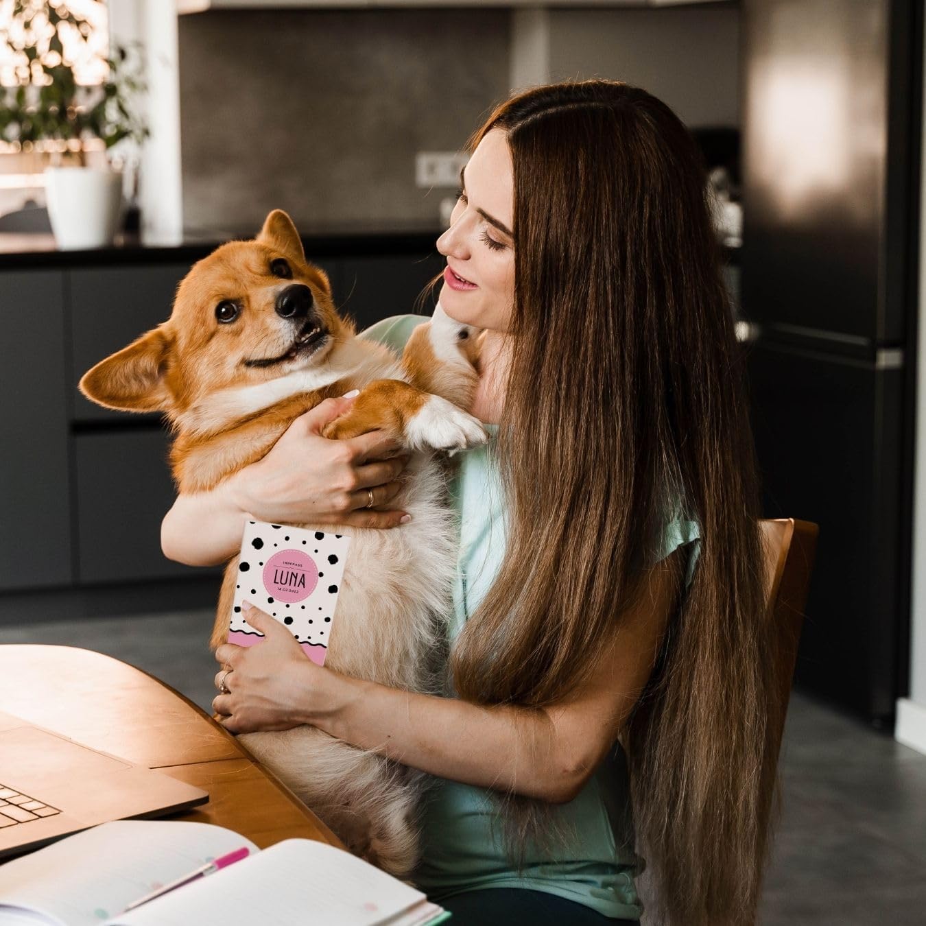 Luna Wilhelm Fell Impfpasshülle für Tiere Mit Namen