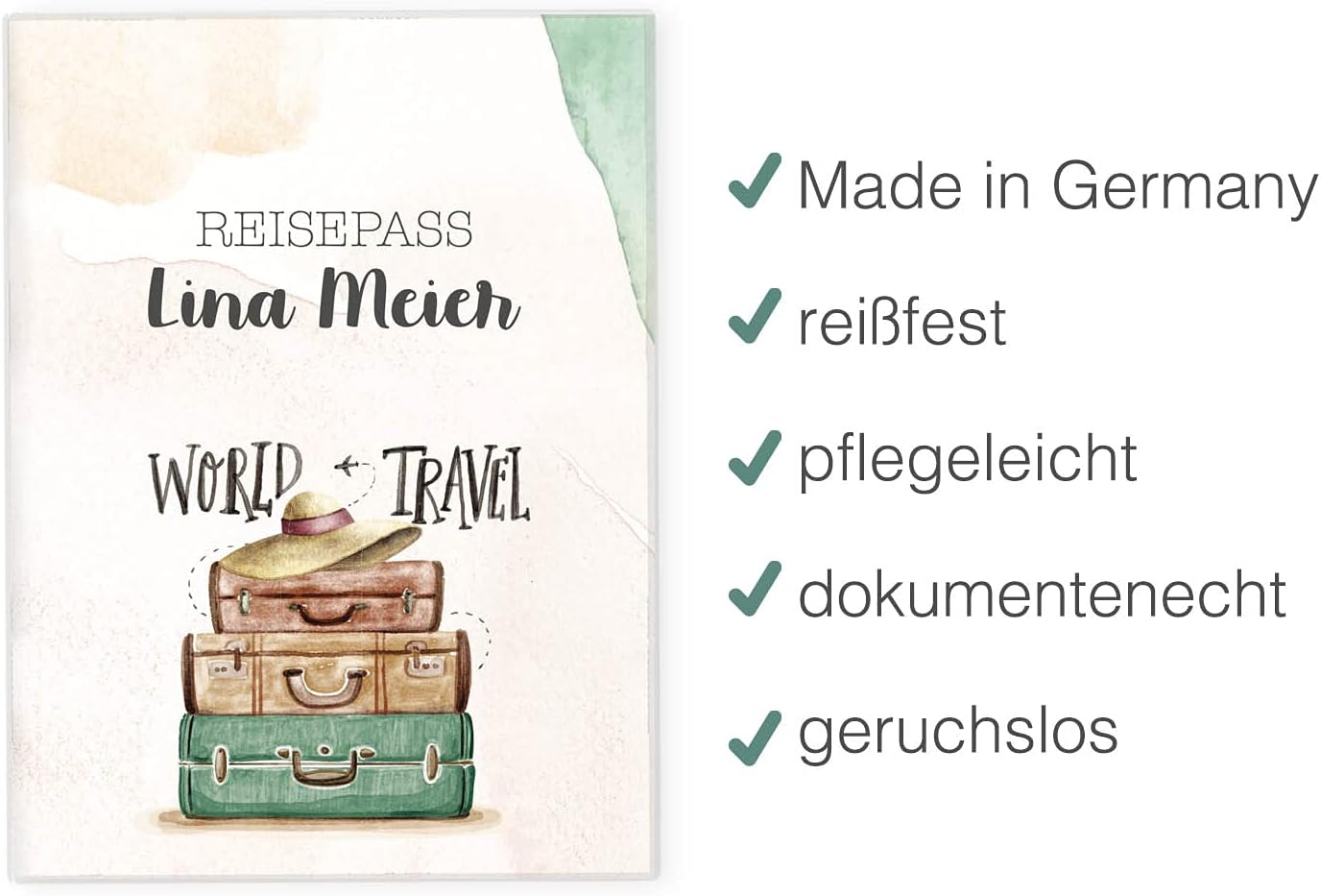Koffer Reisepasshülle für Erwachsene und Kinder Mit Namen