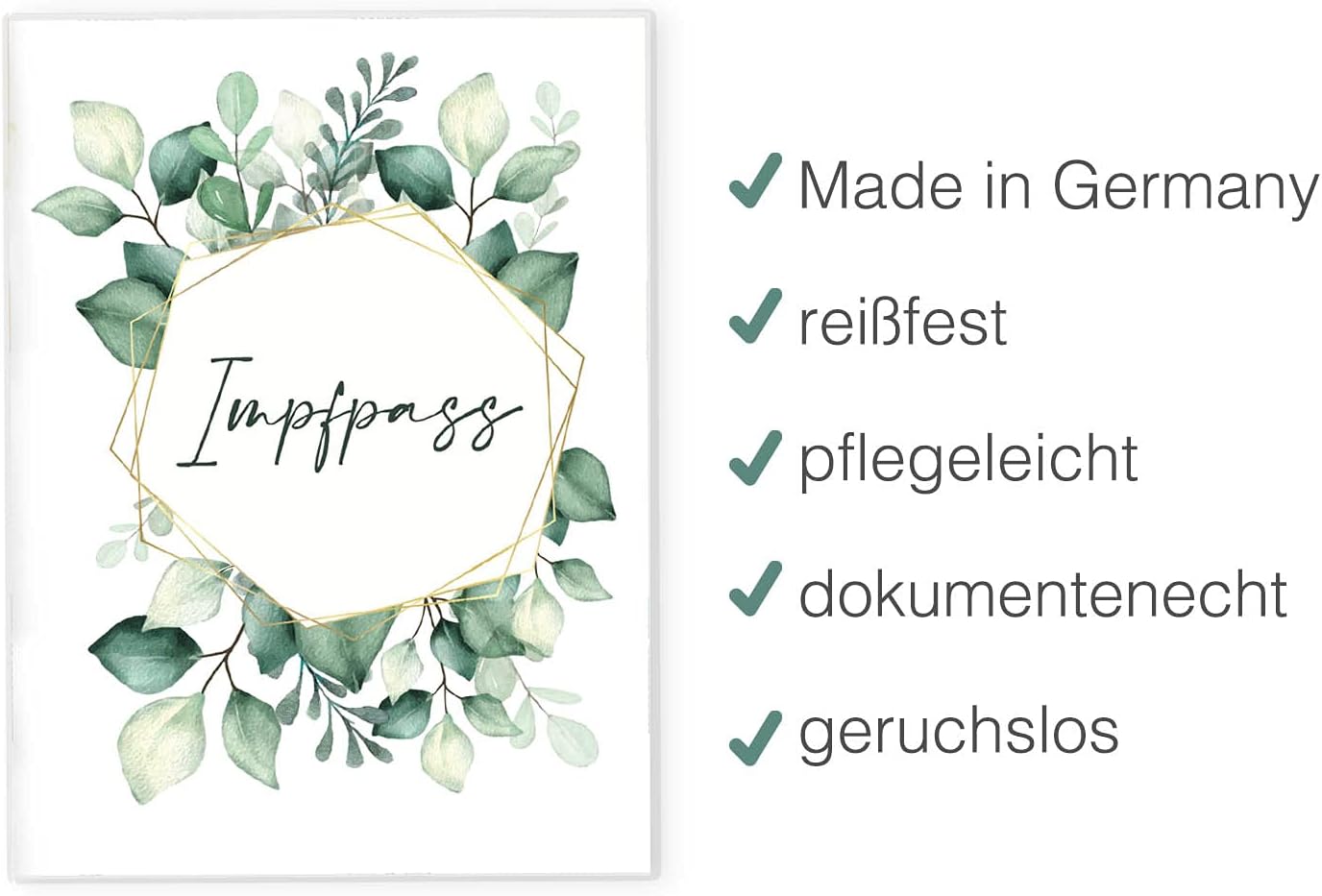 Green Leaves Impfpasshülle für Erwachsene und Kinder