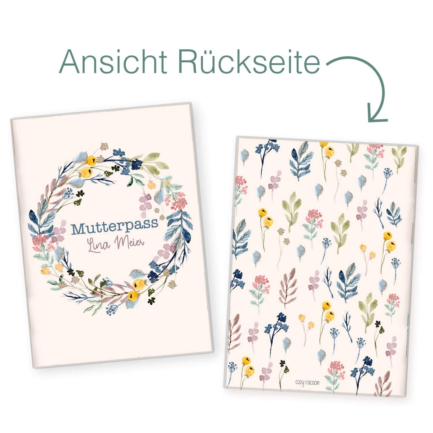 Flower Circle Mutterpasshülle Mit Personalisierung