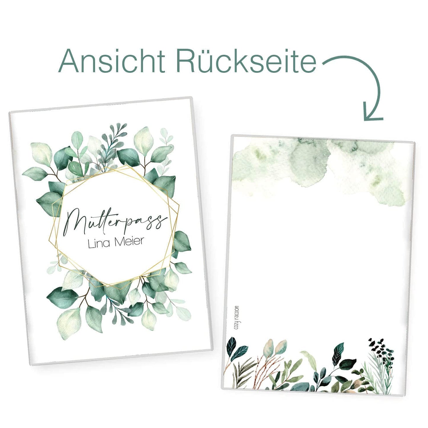 Green Leaves Mutterpasshülle Mit Personalisierung