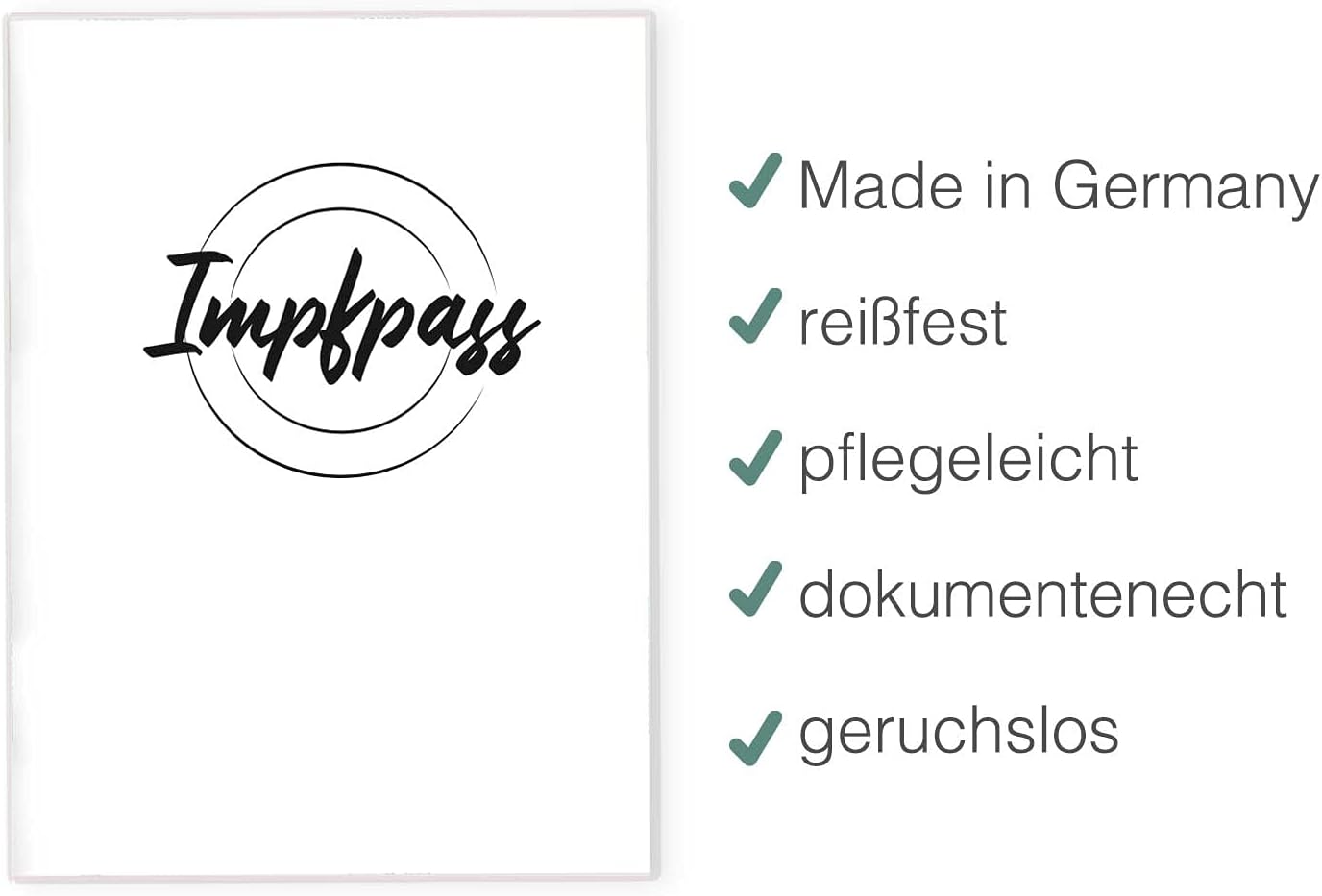Clear White Impfpasshülle für Erwachsene und Kinder