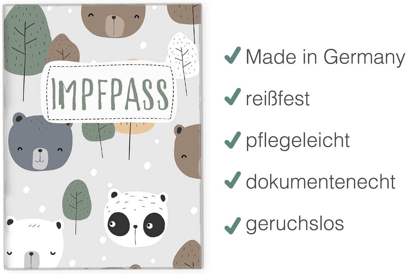 Bären Impfpasshülle für Erwachsene und Kinder
