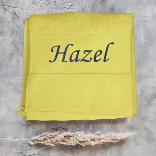 Gelb Hochwertiges Händehandtuch Bestickt mit Namen