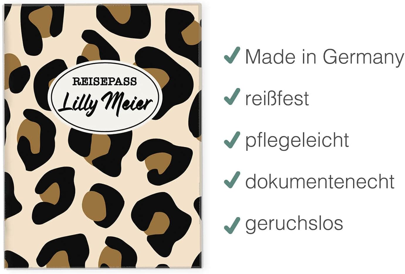 Animal Print Reisepasshülle für Erwachsene und Kinder Mit Namen