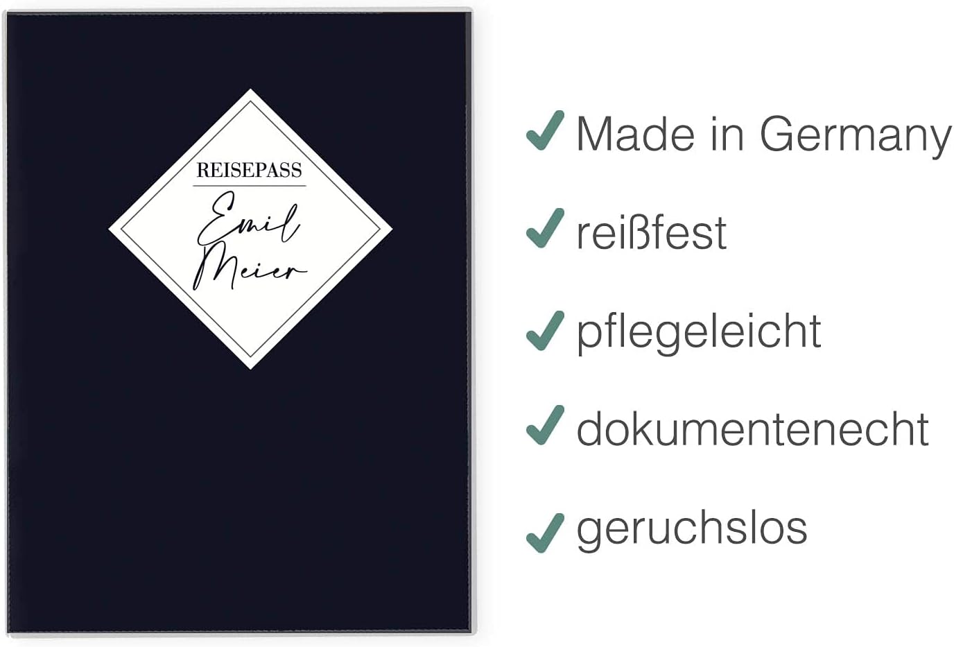 Dark Blue Reisepasshülle für Erwachsene und Kinder Mit Namen